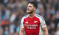 Zabawny wypadek Rice'a podczas triumfu Arsenalu nad City 3:0