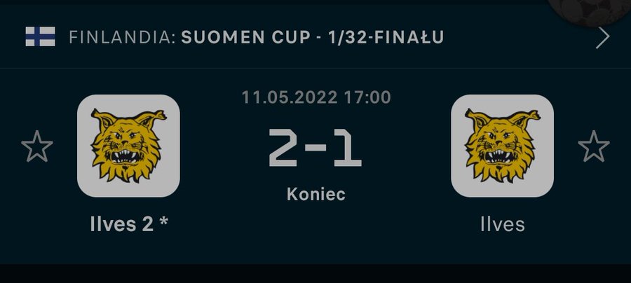 W Pucharze Finlandii rezerwy Ilves ograły pierwszy zespół. I to po jakim „swojaku” (WIDEO)
